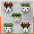 RUI Hanging Metal Pot Holders / Planters for Home / Balcony / Garden | White - Set of 5